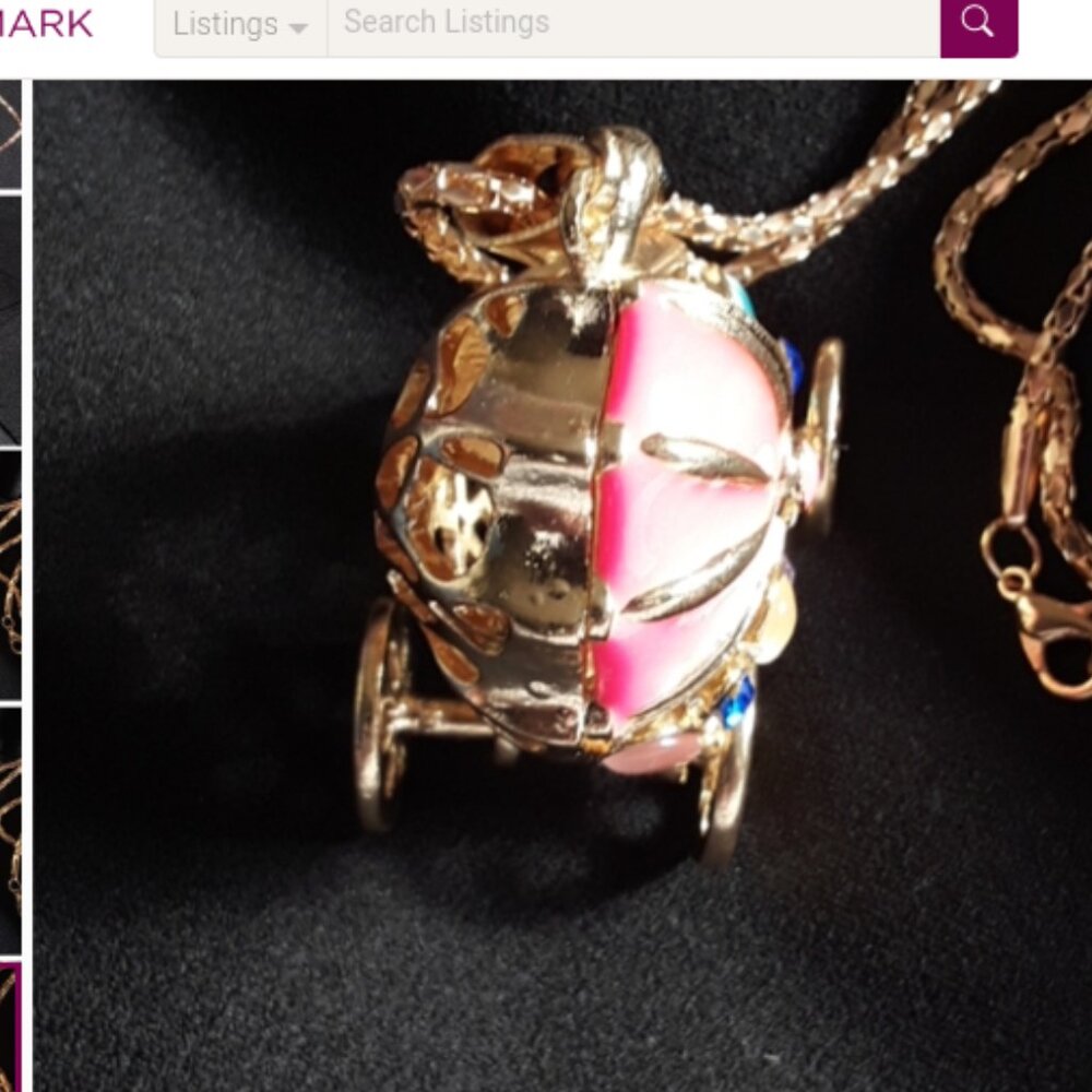 Betsey Johnson JEWELED SWAN CARRIAGE NECKLACE - Picture 7 of 8
